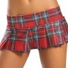 Roma Costume Separates Pleated Red Plaid School Girl Skirt