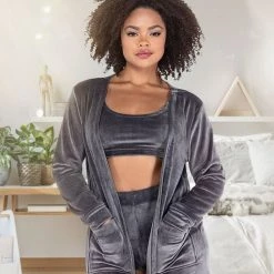 Roma Costume Super Soft & Cozy Velour Robe With Pockets Lingerie