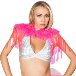 Roma Costume 30% - 80% Off SALE! Fringed Shrug With Fur Detail