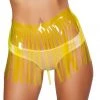 Roma Costume Fringed Vinyl Skirt - Yellow