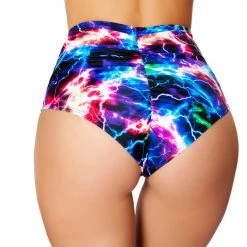 Roma Costume Printed High-Waisted Puckered Shorts - Electric
