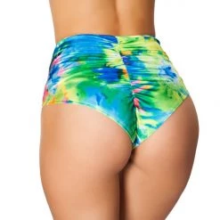 Roma Costume Printed High-Waisted Puckered Shorts - Tie Dye Separates