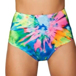 Roma Costume Printed High-Waisted Puckered Shorts - Tie Dye Separates