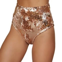 Roma Costume 1pc Two-Tone High Waisted Sequin Shorts - Rose Gold