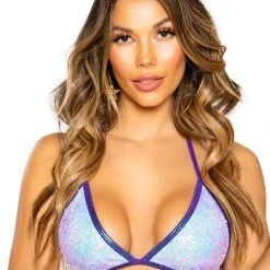 Roma Costume Sequin Triangle Bikini Top Separates