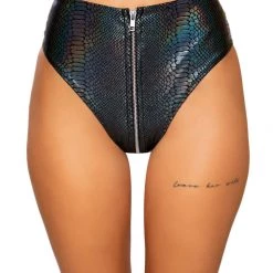 Roma Costume Separates Snake Skin High-Waisted Shorts With Zipper Closure