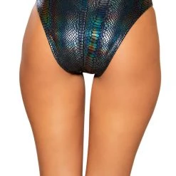 Roma Costume Separates Snake Skin High-Waisted Shorts With Zipper Closure
