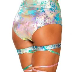 Roma Costume Rainbow Splash High-Waisted Shorts Separates