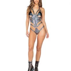 Roma Costume 1pc Open Cup Shimmer Romper
