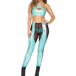 Roma Costume Two-Tone Sheer & Iridescent Pants