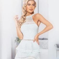 Roma Costume Dresses Lace Panel Tiered Bodycon Dress