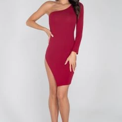 Roma Costume Single Shoulder Split Bodycon Dress