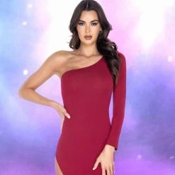 Roma Costume Single Shoulder Split Bodycon Dress