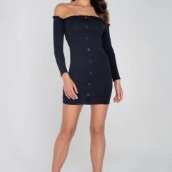 Roma Costume Ribbed Off Shoulder Mini Dress