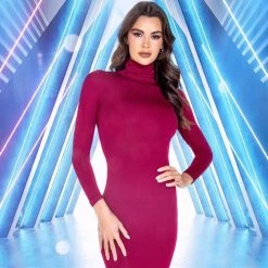 Roma Costume Classic Turtle Neck Mini Dress Dresses