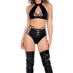 Roma Costume Strappy Ring Detailed High Waisted Shorts Separates