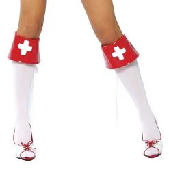 Roma Costume Red And White Nurse Boot Cuffs