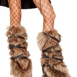 Roma Costume Pair Of Faux Fur Leg Warmers With Strap Detail Costumes