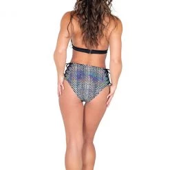 Roma Costume Cutout High Waisted Shorts With Lace-up Detail