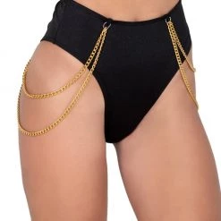 Roma Costume Separates High Waisted Shorts With Chain Detail