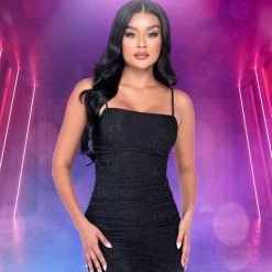 Roma Costume, Inc. Ruched Glitter Mini Dress