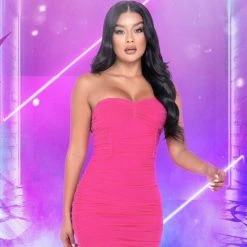 Roma Costume, Inc. Tube Ruched Mesh Mini Dress