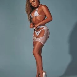 Roma Separates Mesh With Stars Print Chaps With Belt