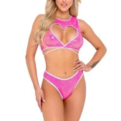 Roma Separates Sequin Top With Heart Cutout