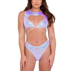 Roma Separates Sequin Top With Heart Cutout