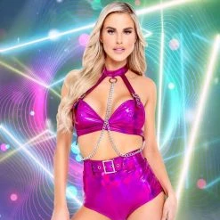 Roma Separates Holographic High-Waisted Shorts