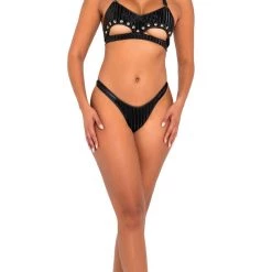 Rave Fix Studded Top With Underboob Cutout