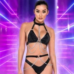 Roma Bikini Top With Ring & Chain Detail Separates