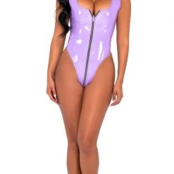 Roma Bodysuits Vinyl Zip-Up Romper 5 Roma Bodysuits Vinyl Zip-Up Romper