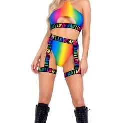 Roma Separates Rainbow High-Waisted Shorts