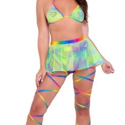 Roma Separates Tie-Dye Fishnet Flare Skirt