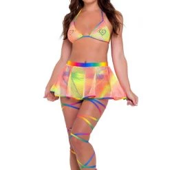 Roma Separates Tie-Dye Fishnet Flare Skirt