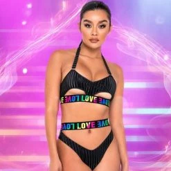 Roma Pride Bikini Top With Underboob Cutout