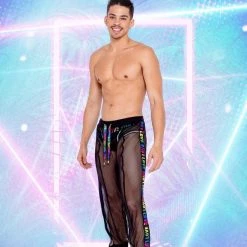 Roma Mens Pride Fishnet Joggers