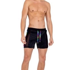 Roma Mens Pride Two-Tone Biker Shorts
