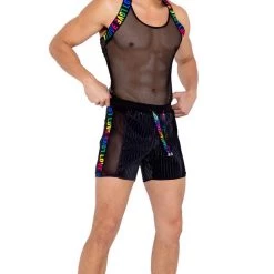 Roma Mens Pride Two-Tone Biker Shorts