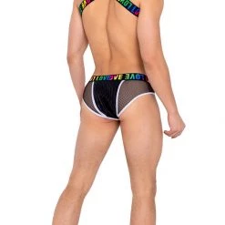 Roma Separates Mens Briefs With Fishnet Panel