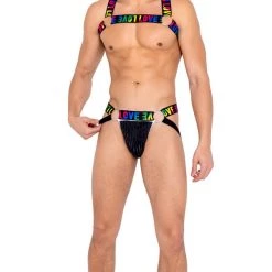 Roma Mens Pride Jock Strap With LOVE Elastic Logo