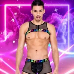 Roma Mens Pride Two-Tone Fishnet Trunks
