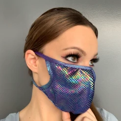 Roma Costume Face Masks Multi Layered Face Mask - Blue Multi