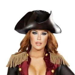Roma Costume Black Metallic Pirate Hat