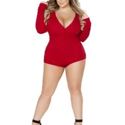Roma Costume Cozy And Comfy Sweater Pajama Romper Lingerie