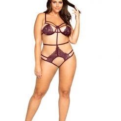 Roma Strappy Crotchless Teddy With Underwire Support