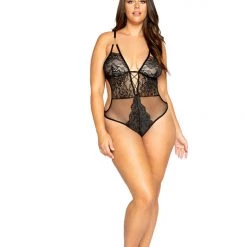 Roma Lingerie Glittered Teddy With Chain Detail