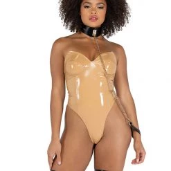 Roma Lingerie High-Cut Vinyl Bodysuit