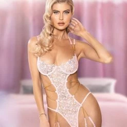 Roma Costume Lingerie 1pc Embroidered Floral Teddy